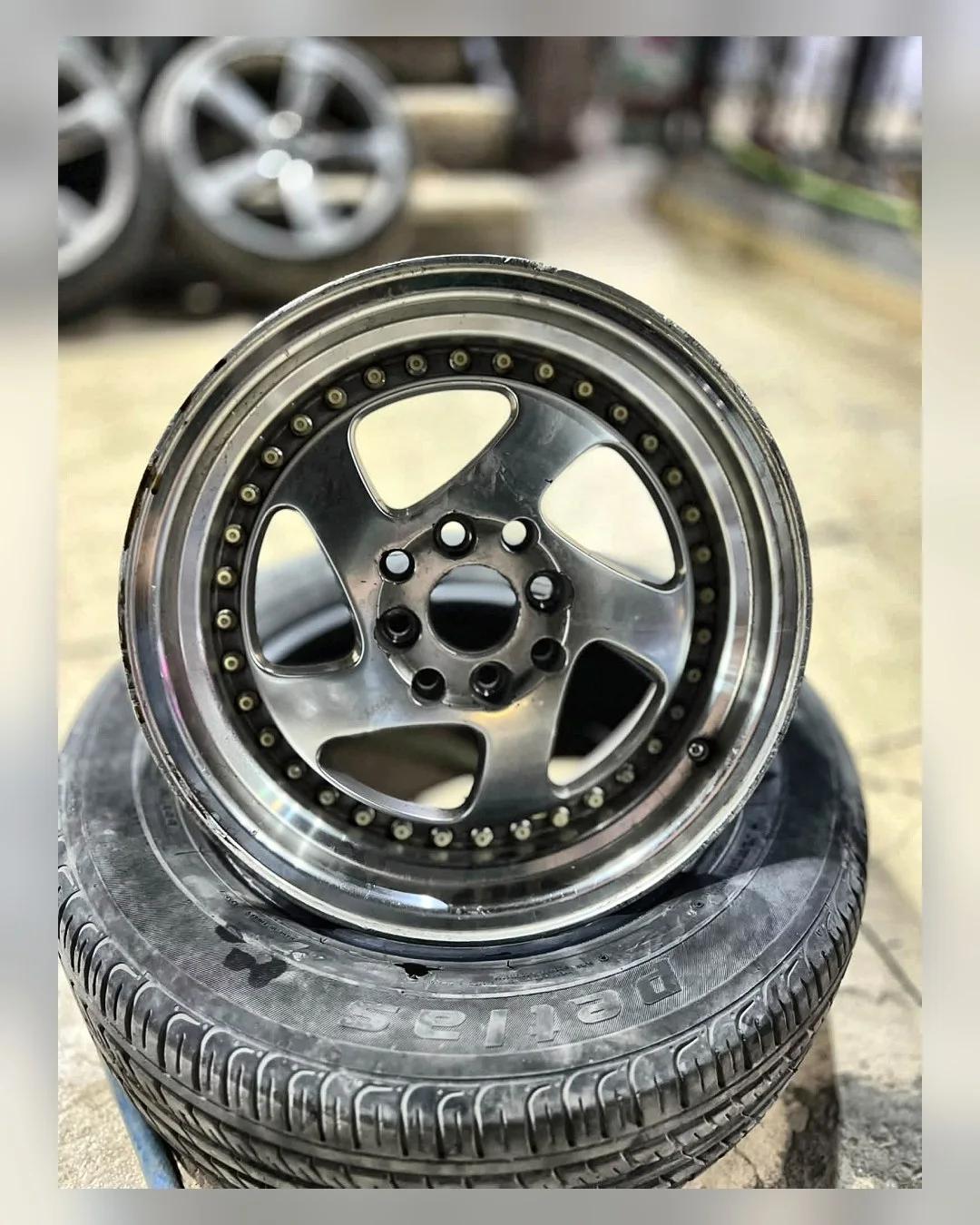طقم جنوط 15 بوصة عرض 7 أوفست 30 (4×100 و 4×114) — تركب عدة سيارات — استيراد