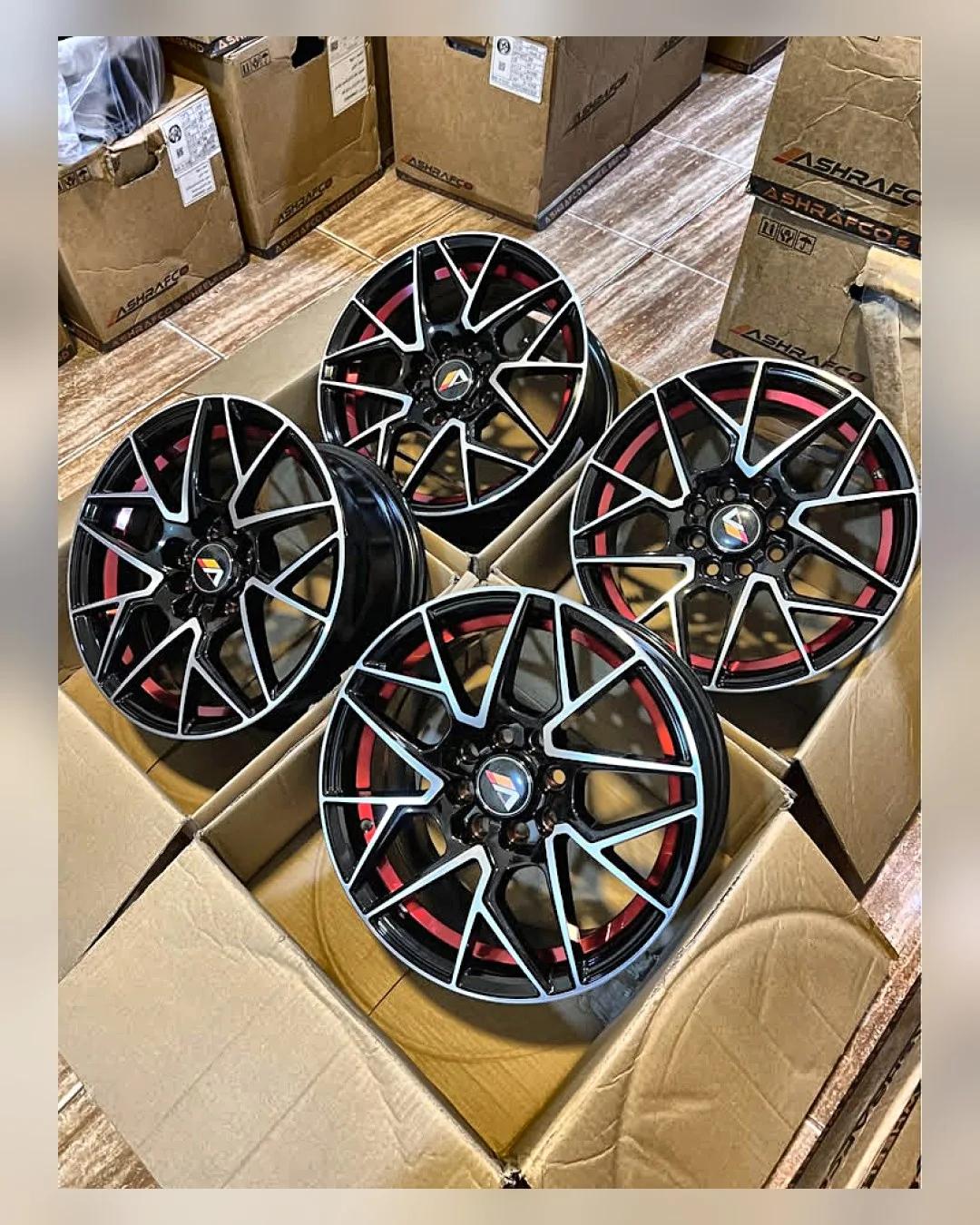 طقم جنوط 15 بوصة 4×100/114 7J — جديد بالكرتونة