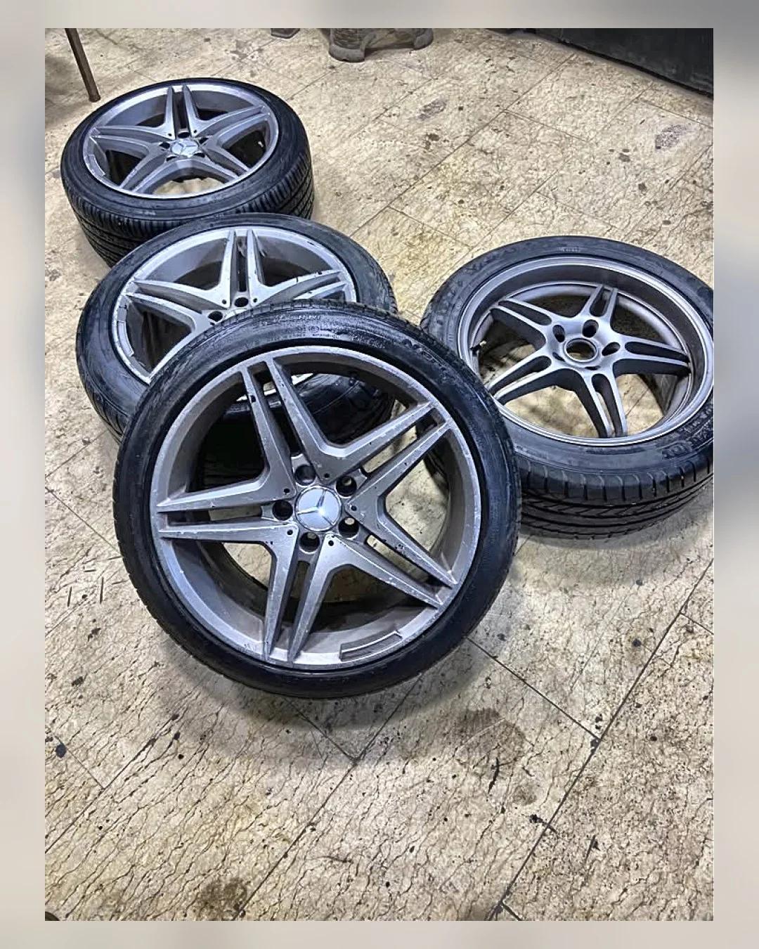 طقم جنوط AMG نجمة بالكاوتش مرسيدس — استيراد