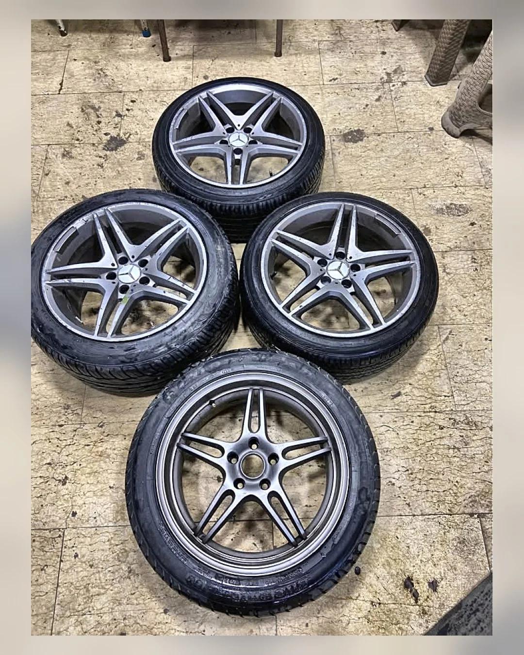 طقم جنوط AMG نجمة بالكاوتش مرسيدس — استيراد