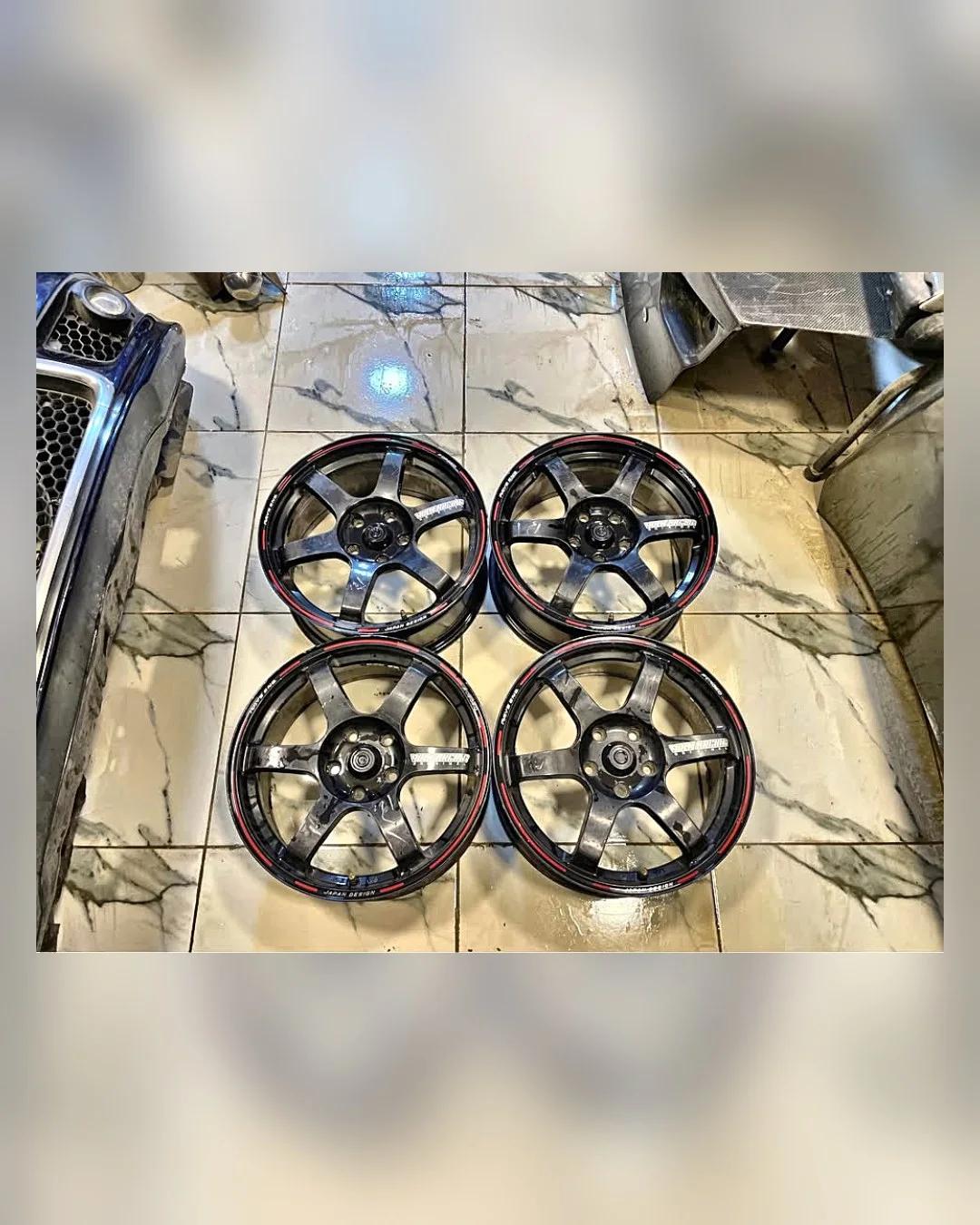 طقم جنوط Volk TE37 17 بوصة 5×114 عرض 7.5 — استيراد