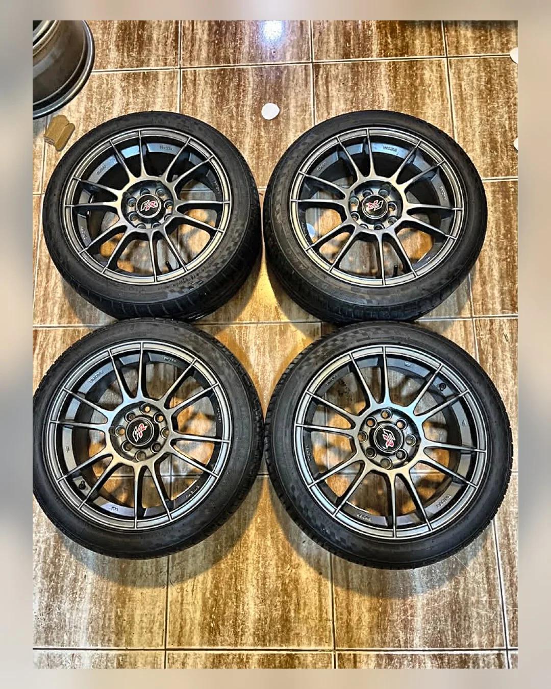 طقم جنوط OZ 16 بوصة 4×100/114 بالكاوتش — استيراد