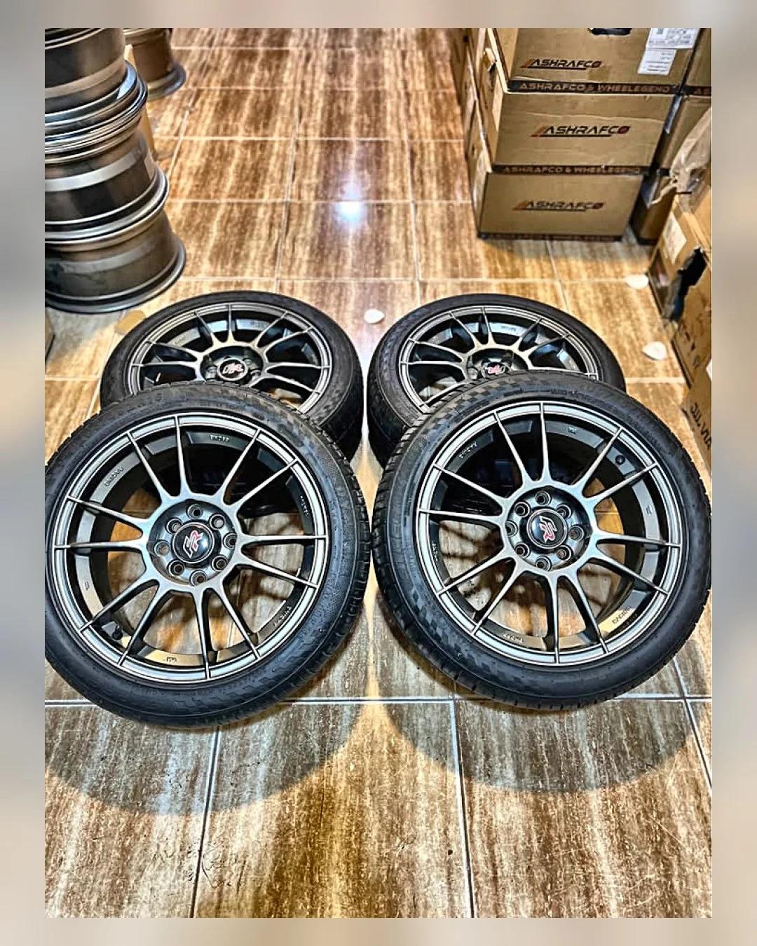 طقم جنوط OZ 16 بوصة 4×100/114 بالكاوتش — استيراد