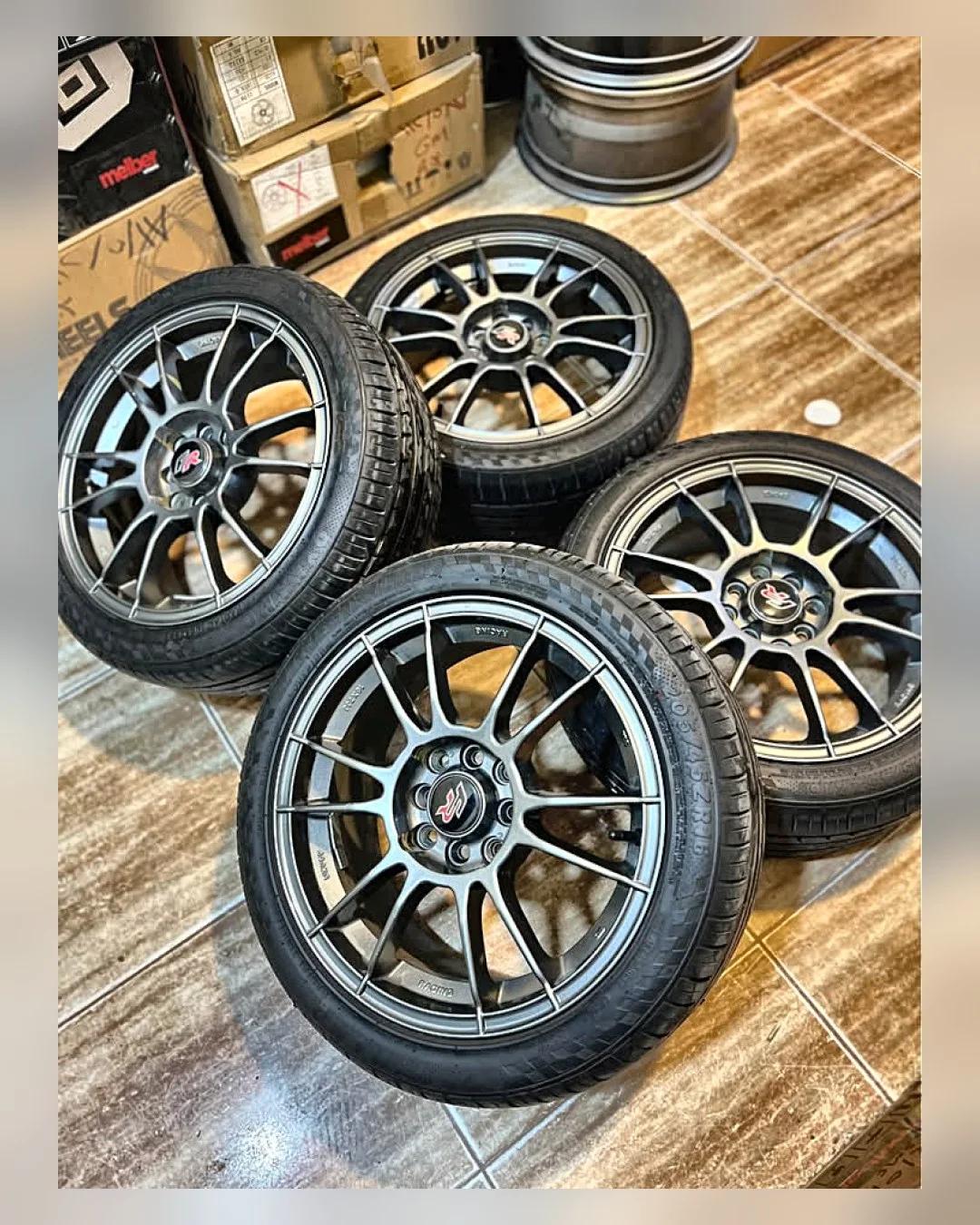 طقم جنوط OZ 16 بوصة 4×100/114 بالكاوتش — استيراد